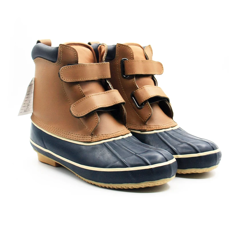 Custom Comfortable Winter Wellies Waterproof Quilted Rain Warm Bean Winter Snow Duck Boots for Women Men Wholesale