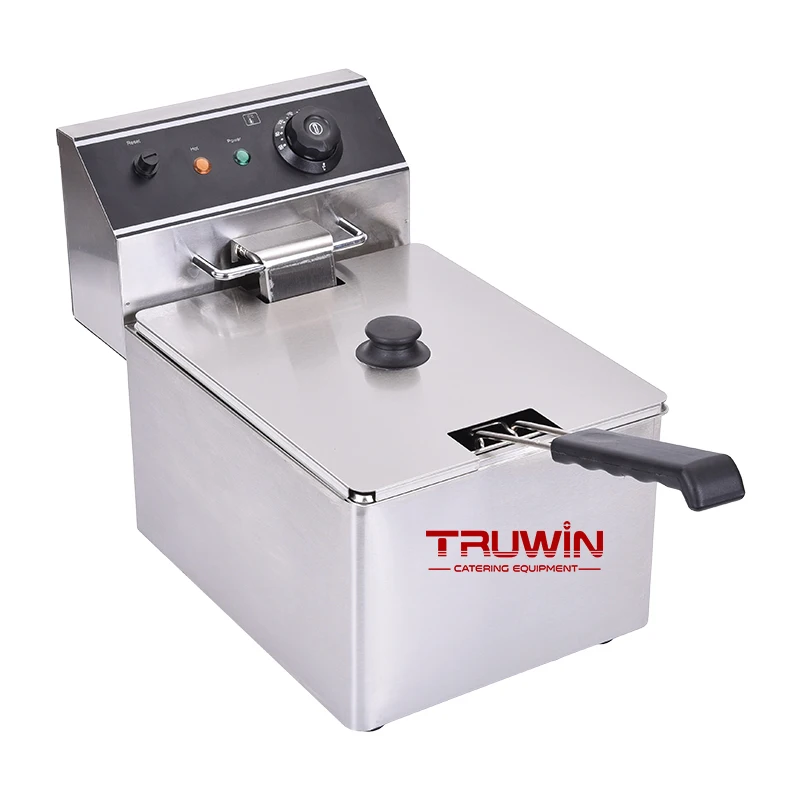 Commercial Automatic Tabletop Pressure Black Diamond Single Tank Kitchen Electric Deep Fryer