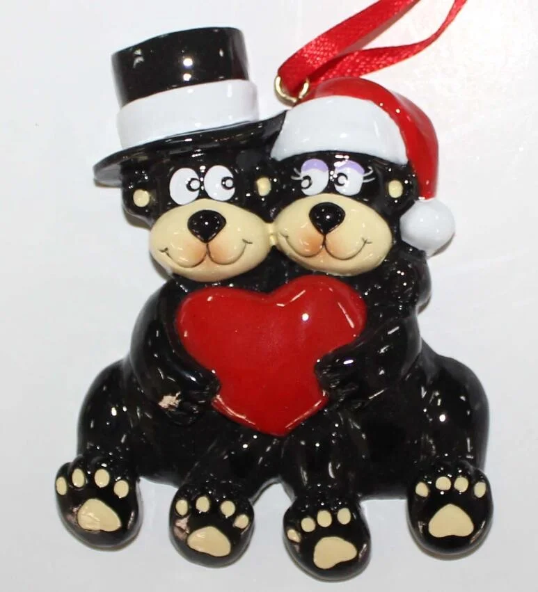 christmas family ornaments,resin bears ornaments,christmas tree ornaments,personalized christmas ornaments,christmas gifts