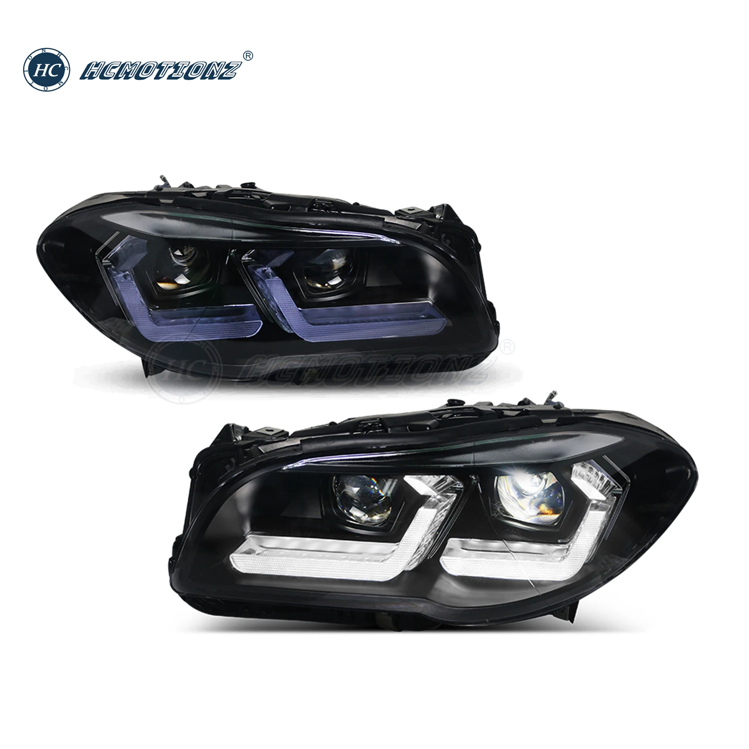 HCMOTIONZ Factory Car Front Lamps Assembly fit Xenon version without AFS 2018-2020 DRL LED Headlights For BMW F10 F18