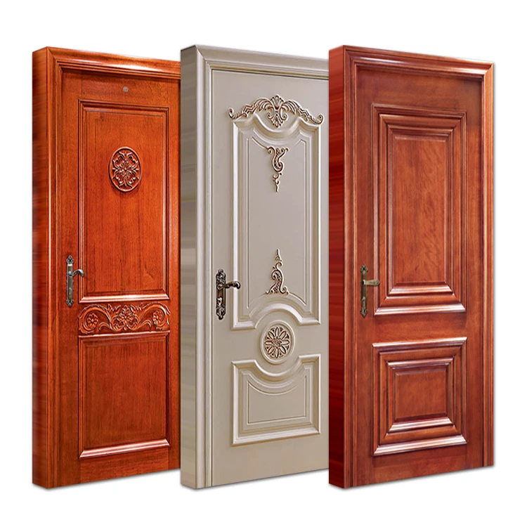 Foshan factory house indoor room paint colors flower solid core wood doors designs interior bedroom single rosewood wooden door