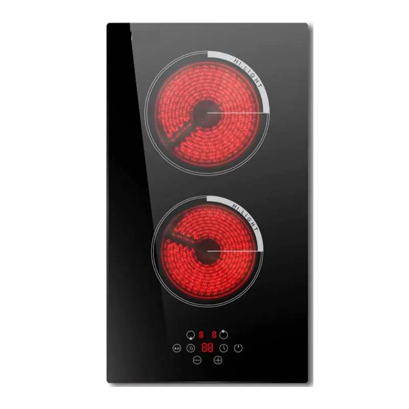 Black Crystal 2 Cooking Zones Built In Hotpot CERAMIC Cooker