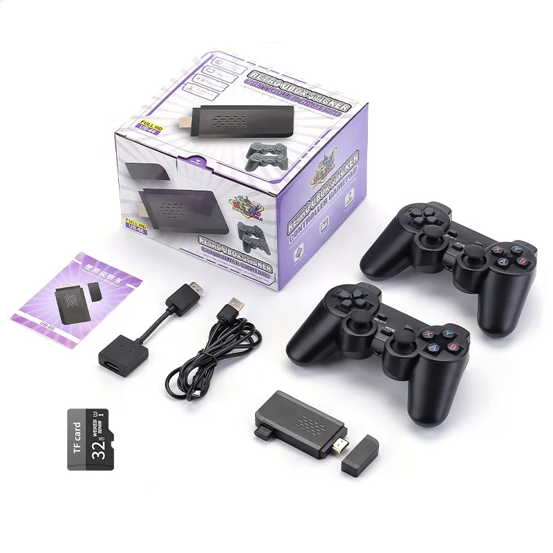 Video Game Console UB-66 Game Stick Gamepad 4K HD 2.4GHz Wireless Controller Classic Video Game Console