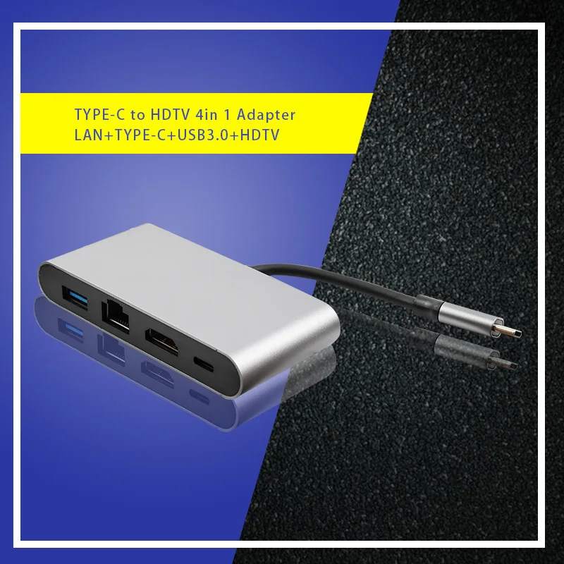Type-c to HD-MI Fast Ethernet RJ45 Converter USB HUB PD Charging USB-C Splitter