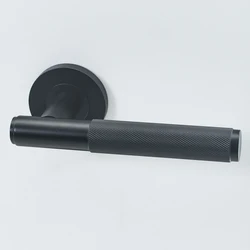 Роскошная Современная дверная ручка, 304 из нержавеющей стали, популярная внутренняя ручка, золотая, черная, с накаткой, дверные ручки