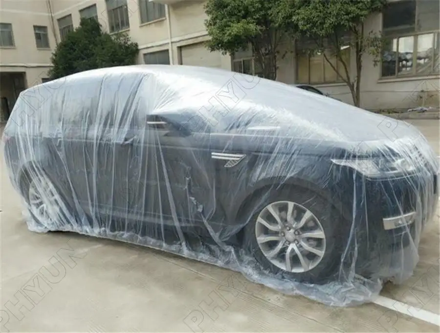 Universal Car Cover/Dustproof Waterproof/Plastic PE Rainproof Protect Disposable