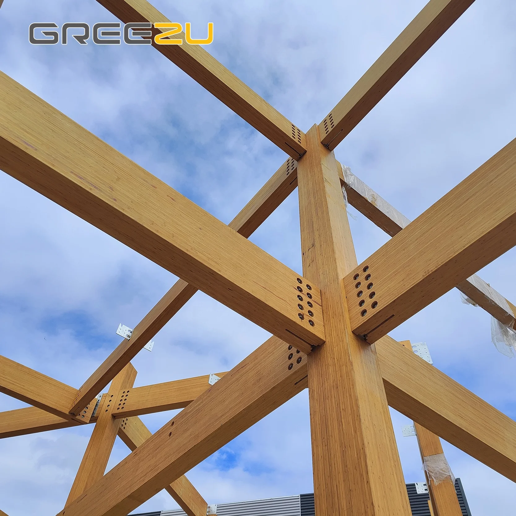 Eco-Friendly Green Bamboo House Structurally Engineered Wooden Cottage Design Prefab Detachable Loge for Living