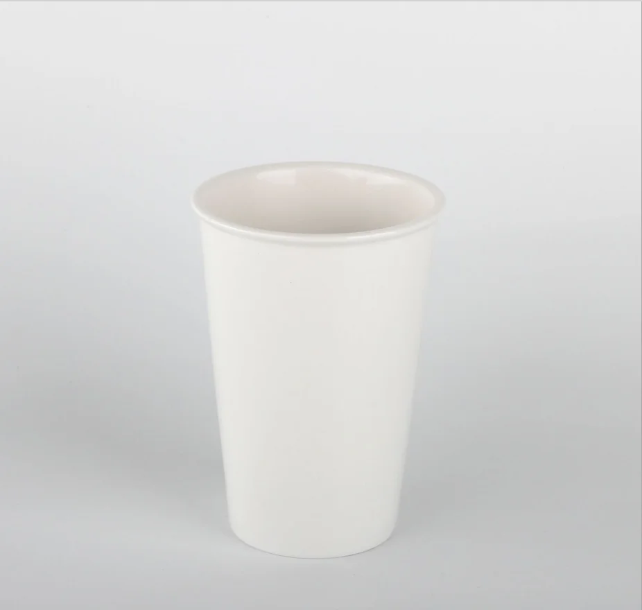 New portable custom logo Porcelain Coffee Mug Ceramic Travel coffee Mug Ceramic tea Cup With Silicon Lid without Handle