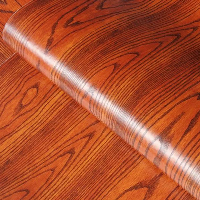 PVC Wood Grain Self-Adhesive Paper Kitchen Cabinet Wrap Self Adhesive Wallpaper Decorative Paper