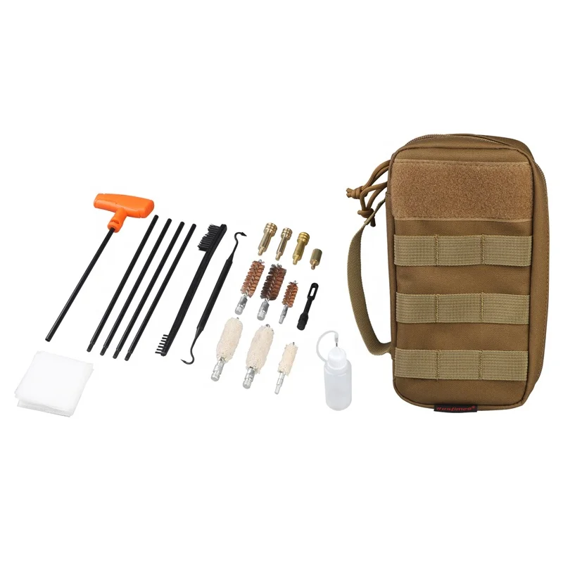 Molle Pouch with Gun Cleaning Kit Bore Brushes Mop Jags Rods Pulling through Cable Patches for Hunting