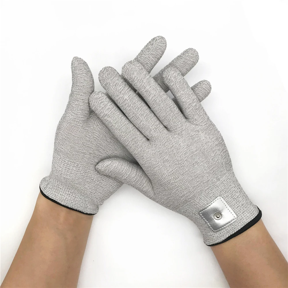 Электротерапевтические массажные перчатки Minghao с электродами, используются с аппаратом Tens для терапии, инструмент для массажа рук