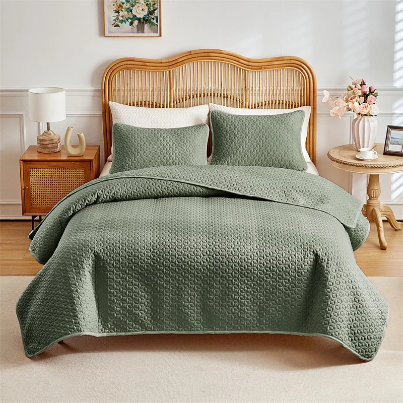 White Petal Bedspread Set King Size 3pcs Microfiber Patchwork Quilts Bed Sheet With Pillowcase Home Hotel Brushed Bedclothes