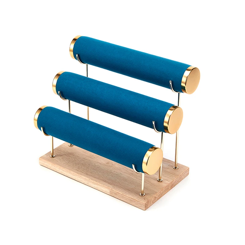 
wholesale exquisite golden metal necklace hanger display jewelry rack stand for girls 