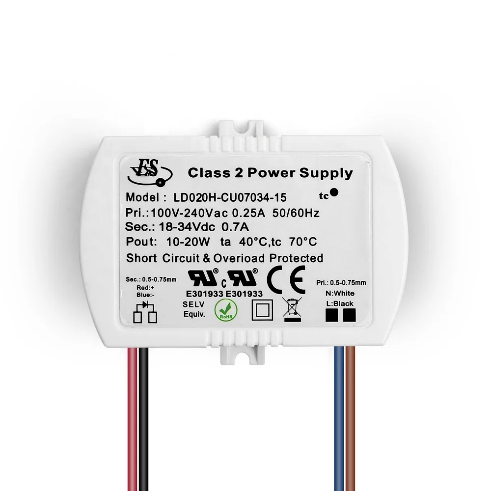 1050ma 12-24vdc 20w Es се Кул уль 75% эффективность переменного/постоянного тока водонепроницаемый Ip65 светодиодный