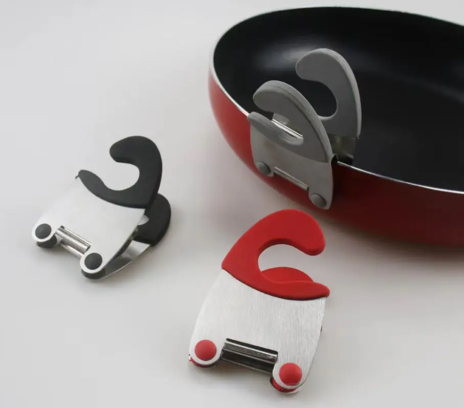 Pot Clip Holder Utensil Pot Clip Spoon Rest Stainless Steel Kitchen Gadget For Restaurant