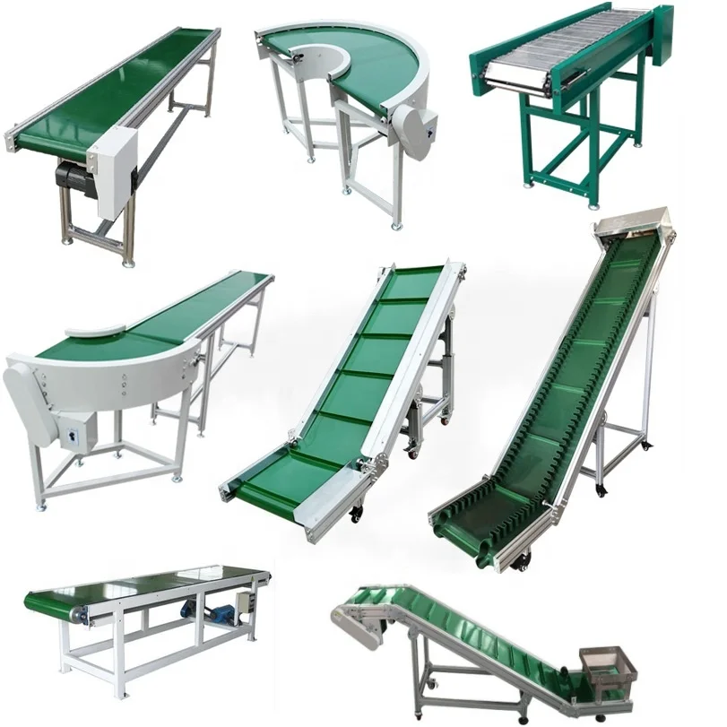 Factory customization PVC green flat belt conveyor system Design food grade belt conveyor