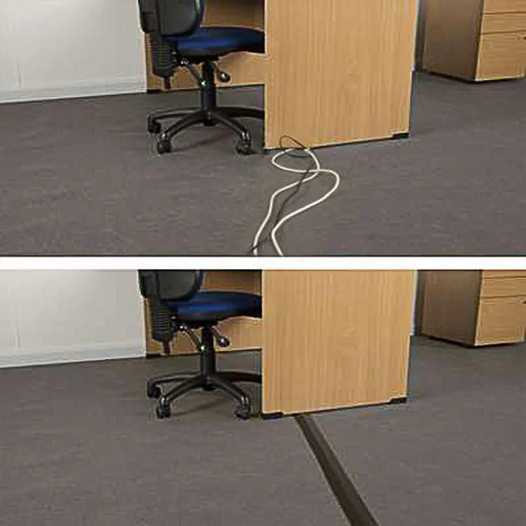 OEM Factory price Black hose Storage 1 channel Rubber cable protector Floor Cable Cover