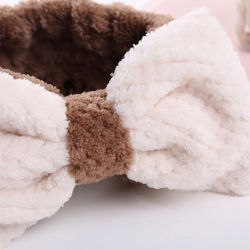 Wholesale Soft Big Bow Color Matching Wash Face Makeup Spa Headband Elastic Hair Band