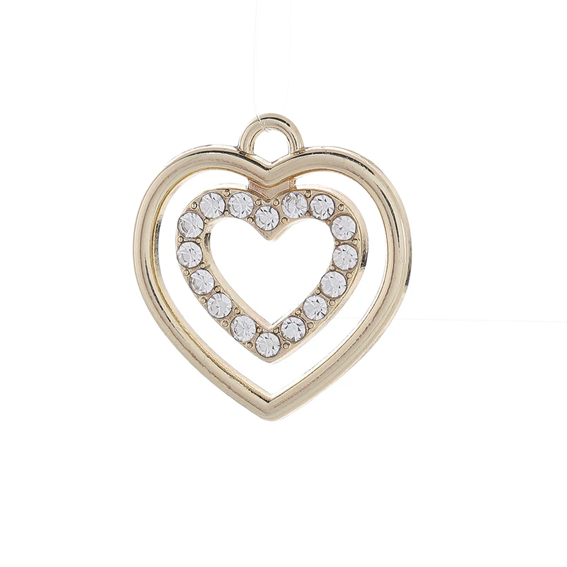 
Factory custom crystal diamond heart shape charms zinc alloy heart pendant for making necklace/bracelet 