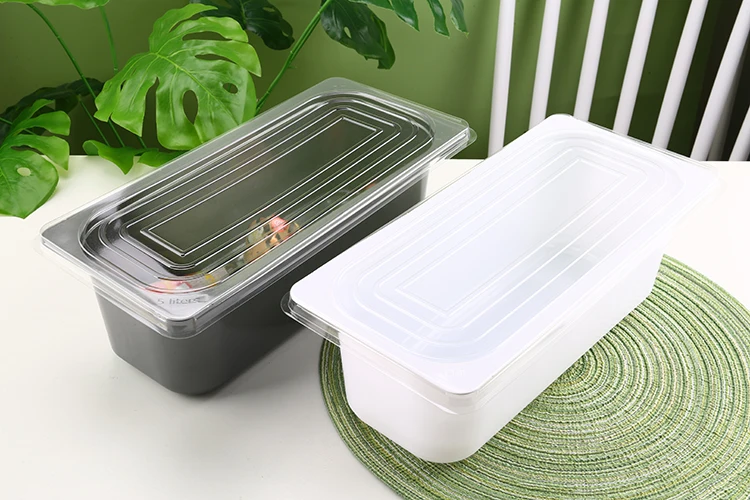 5l Large-capacity Ice Cream Packaging Container Clear Disposable Square Plastic 5 Liter Ice Cream Container Biodegradable Plate
