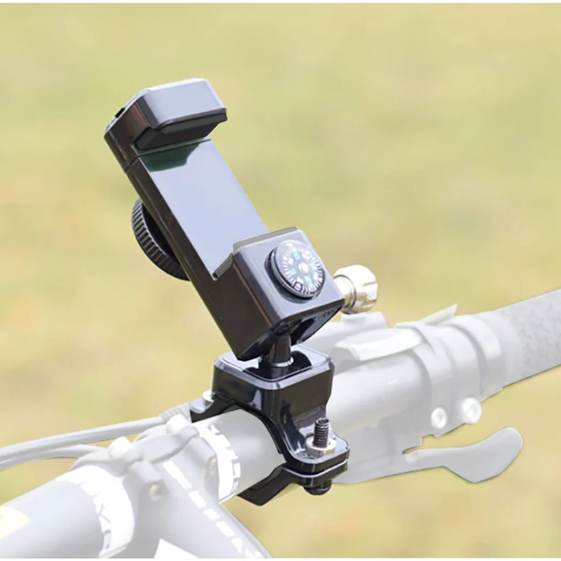 Bicycle Phone Holder Universal Bike Motorcycle Handlebar Clip Stand Mount Cell Phone Holder Bracket with Compass Guider