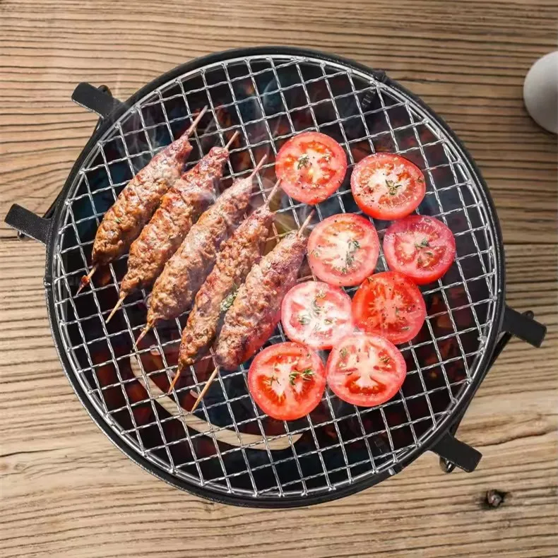 Non Stick Charcoal Barbecue Grill For Outdoor Camping Portable Bbq Stove Cast Iron Charcoal Stove Barbecue Grill Stove BBQ Grill