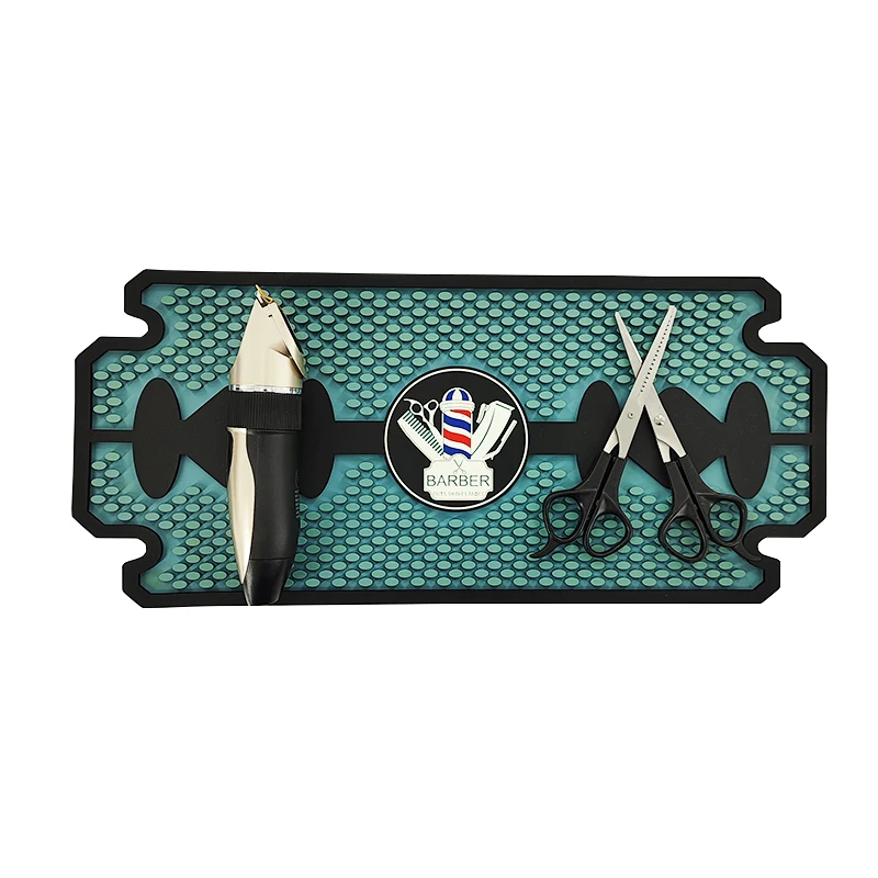 NEW Factory Custom LOGO Barber Mat, CHEAP OEM Barber Mats, Hot Salon Hairdressing Table Rubber Mat Tool Storage Mat For Clippers