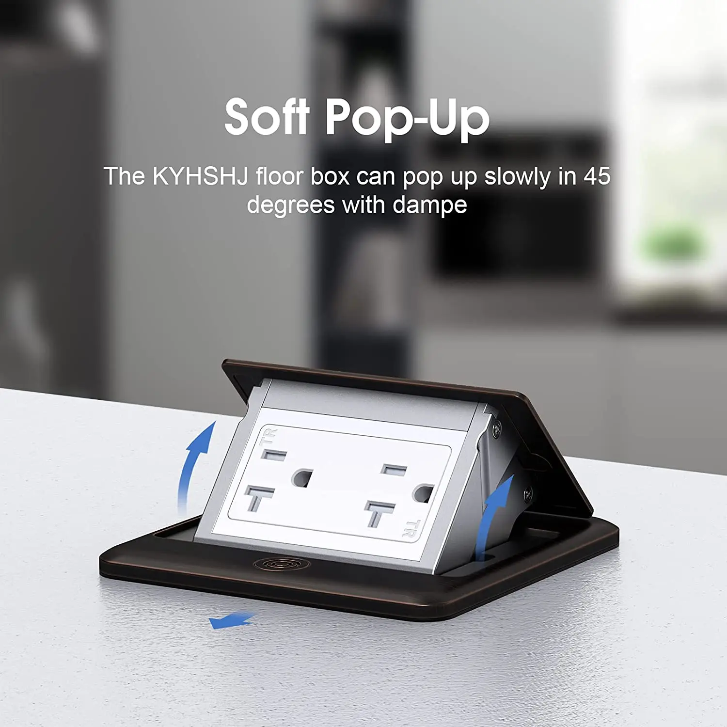 FRYIC Pop Up Floor Outlet Covers Box with 20 Amp Stainless Steel TR Receptacle Outlet Oil Rubbed Bronze