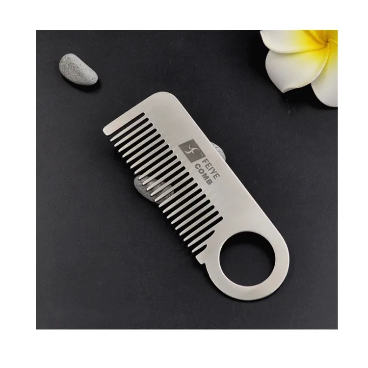 SUS304 natural environmental protection metal  styling metal retail comb metallic comb mini Steel iron comb