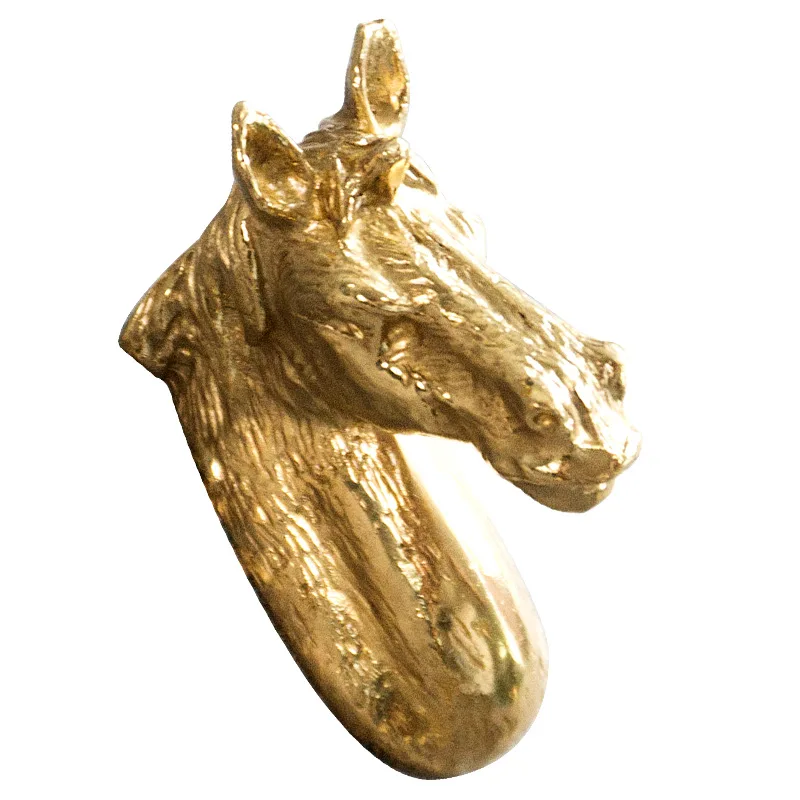 2023 New Design Modern Brass Animal Head Knobs Dresser Drawer Brass Knobs Hardware Handles