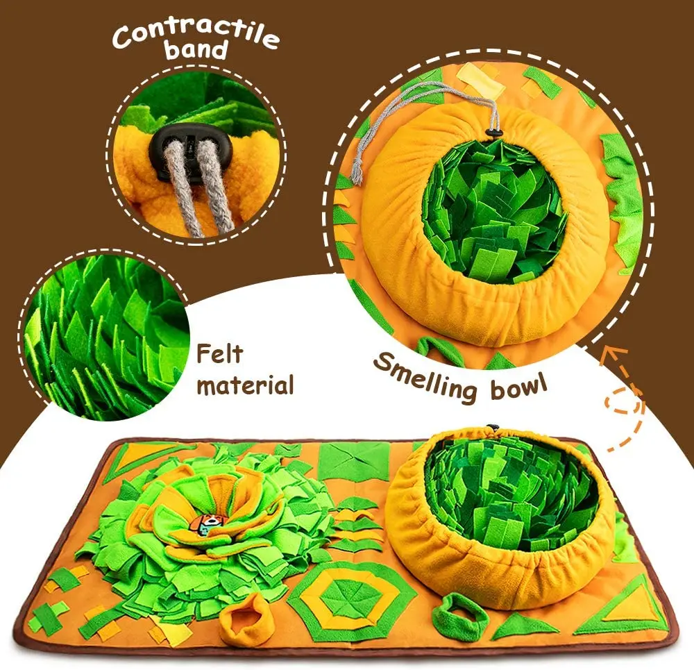 Portable Pet Snuffle Feeding Mat Interactive Feed Puzzle Game Toy For Dog Nose Work Slow Feeding Snuffle Mat For Dogs