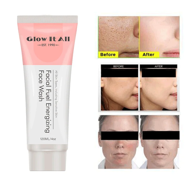 Ready To Ship Glow It All Brand Gentle Non-Irritating Oxygen Vegan Face Facial Wash Milk Cleanser For Women