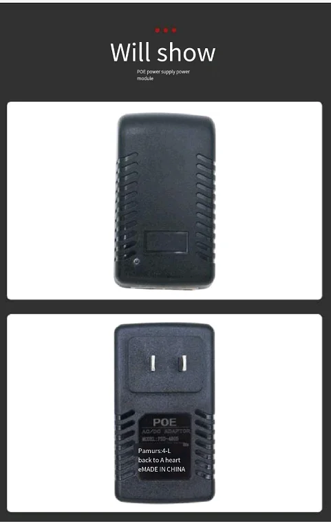 Маленький легкий вес 10/100 м POE инжектор переменного тока Универсальный 100-240 В переменного тока импульсный источник питания 4805F