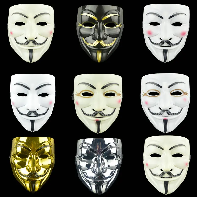 Halloween V Face Cover for Vendetta Mask Anonymous Guy Festival Party Hacker Mask