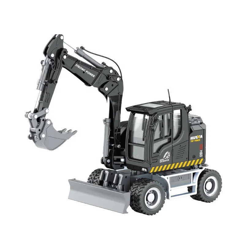 Экскаватор-погрузчик из сплава Huina 1725 1:50 Масштаб литой инженерный автомобиль металлический колесный экскаватор строительная модель грузовика игрушка