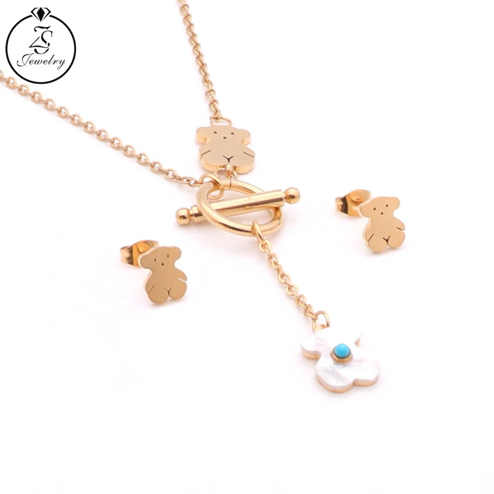 
Hot Selling Jewelry Stainless Steel 18k Gold Plated Necklace Wholesale Earing And Necklace Set Jewelry 