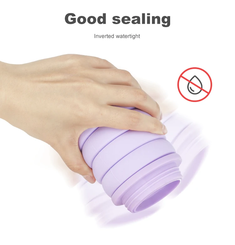 Portable Accompanying Cup Bpa Free Food Grade Outdoor sports Anti-fall Round Kettle 800ml Collapsible Silicone Water Bottle