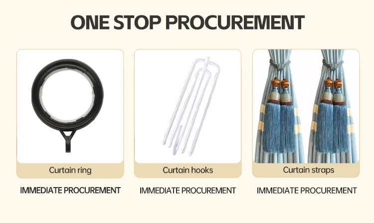 ARODDY Set Sales Black Grey Rideaux Cortinas Para Sala Thermal Insulated Window Curtains and Curtain Rod Set