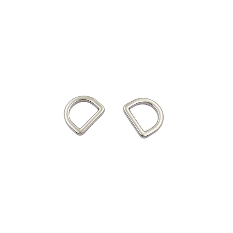 High Quality Anti-rust Anti-fade Vacuum Plating Stainless Steel D Rings Seamless Flat D Loops For Luxury Handbags Accessories