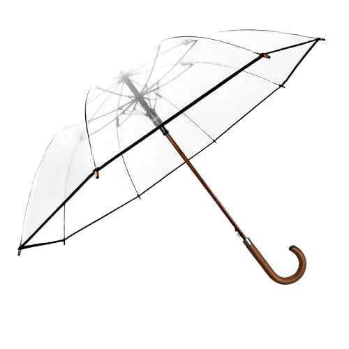 High quality Auto Open Nice Price Transparent Emergency Use One time umbrella Clear POE Umbrella Ladies Umbrella