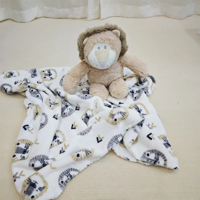 Детское одеяло + плюшевый чехол для младенцев и новорожденных Подарочная коробка игрушки Коралловый Бархатный Чехол четырех сезонов Набор цветных коробок