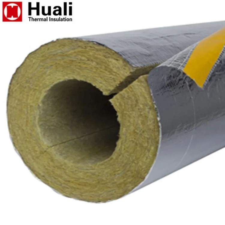 120 kg m3 rock mineral wool insulation rock wool pipe reinforced aluminium foil cladding rock wool