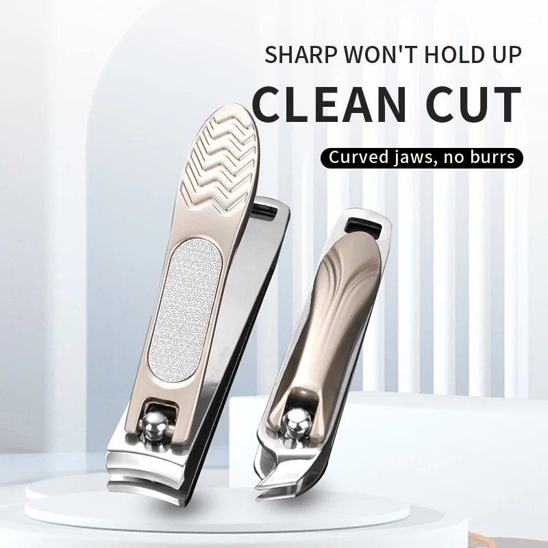 Sharpening Nail Clippers Set Finger Toe Manicure Tool Silver Black Stainless Steel Nail Cutter