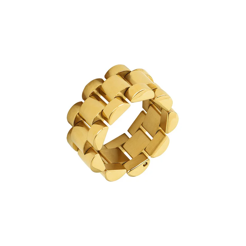 2022 New Arrivals Hot Sales Stainless Steel Classic Chain Link Ring Gold Chain Ring