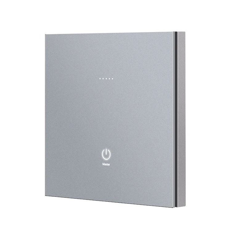 Zigbee Smart Home/Hotel/Office 90MM Type UK Standard Wireless 1- Button Smart Switch Grey Color Aluminum Alloy Switch