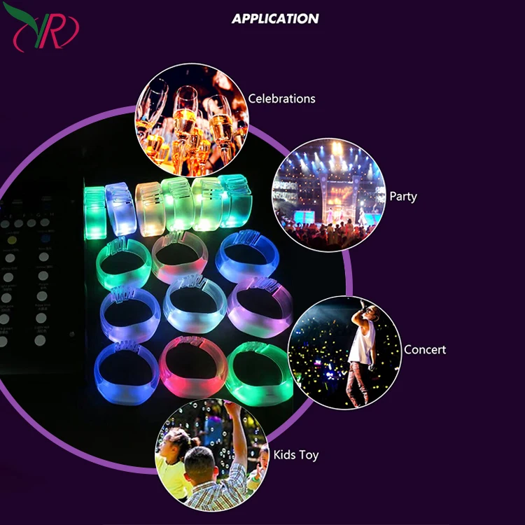 2021 Custom Smart Promo Led Student Bracelet  New Concert Dynamic Rave Light Up Flashing Colorful Led Wristband For Club Party