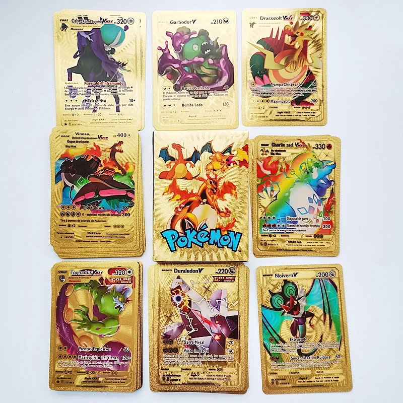 Hot Sale English 55pcs Box Gold Venusaur,1 Poke mon Cards Child Toys 54pcs/set Charizard Vmax GX Collection Pikachu Energy Card