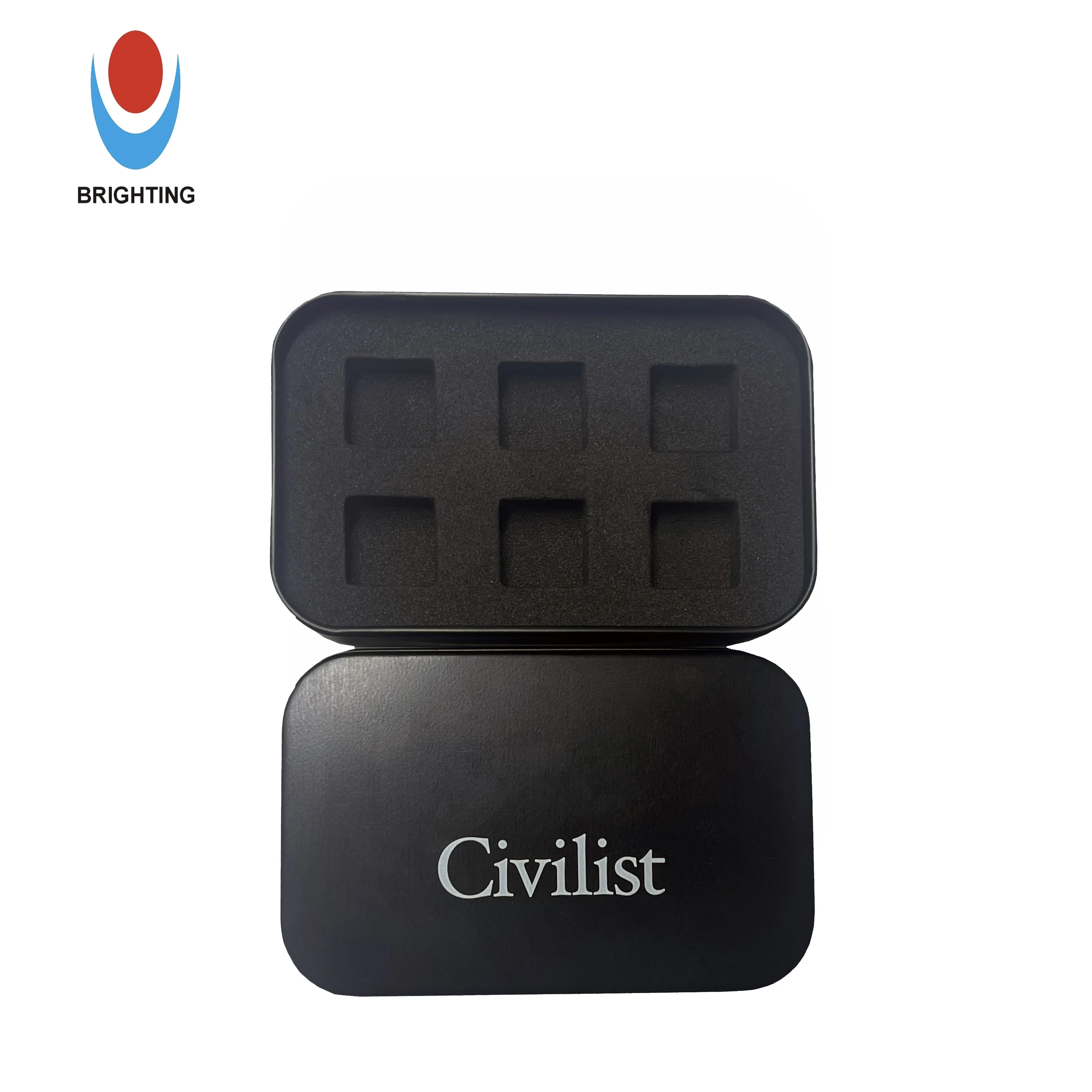 Wholesale Factory Directly Rectangular Tin Box Custom Metal Box Printing Accept Black Color Dice Set Tin Box Package