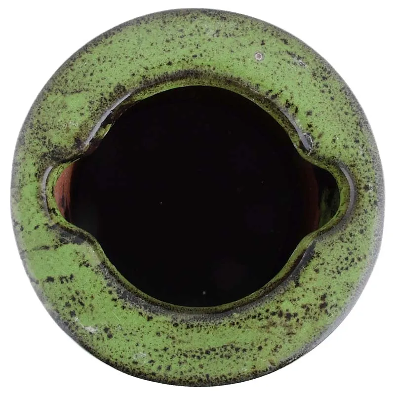 Esschert Design Green Ceramic Bird bath on Foot Big Bird Bath Stand Garden