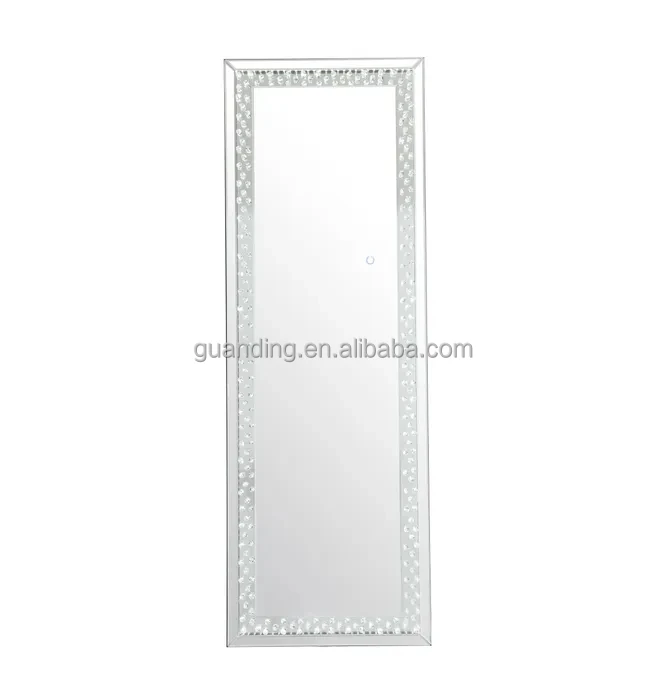 Framed Rhinestone Floor-Length Mirror